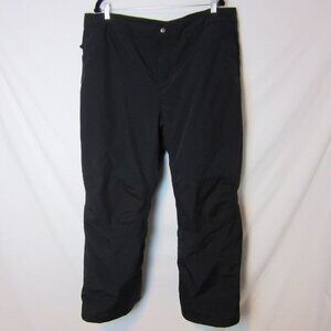 Lands End Snow Pants Black Nylon Adjustable Waist Winter Outdoor Womens Plus 1X